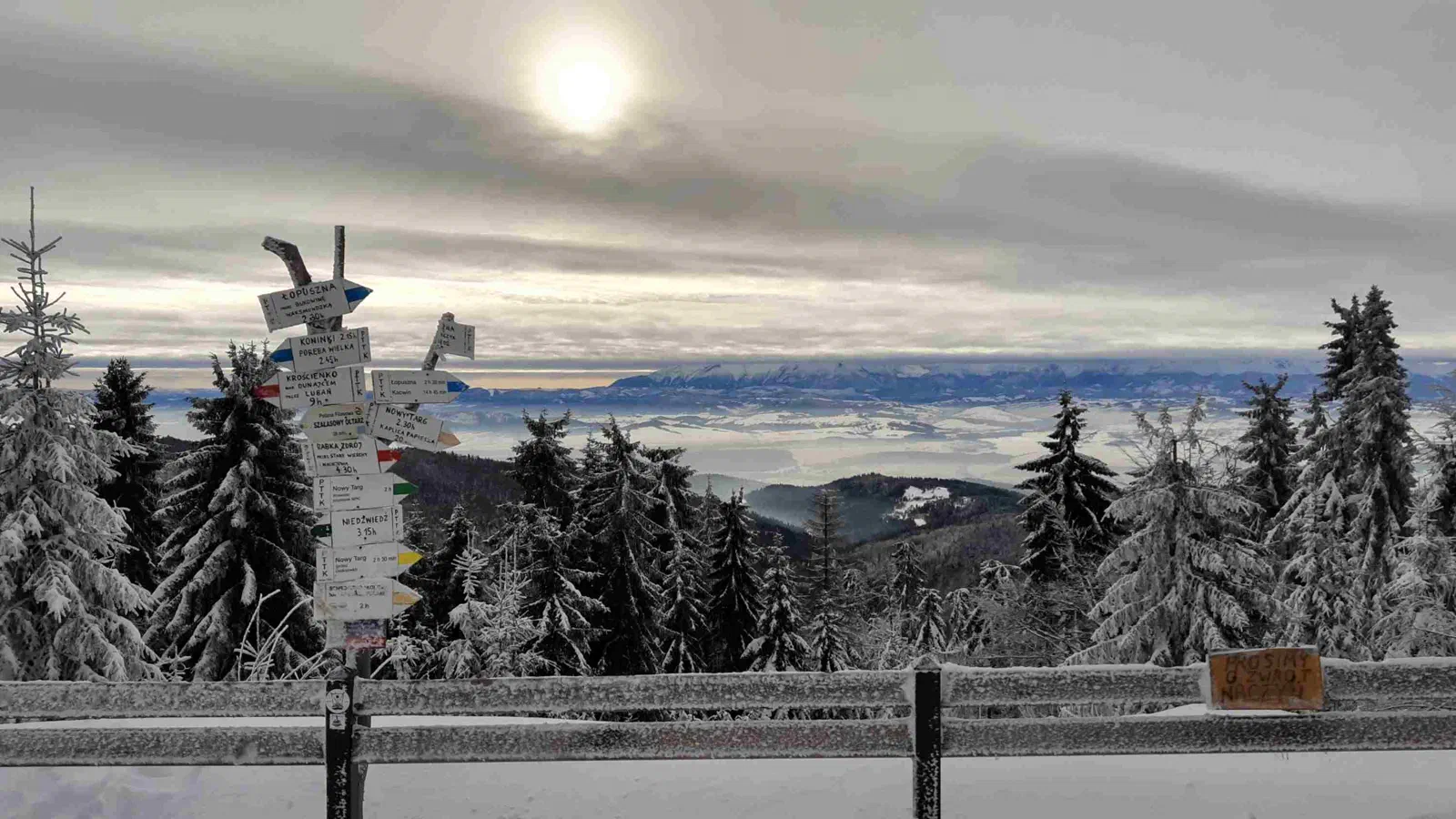 Widok z Turbacza na Tatry 30-12-2019r