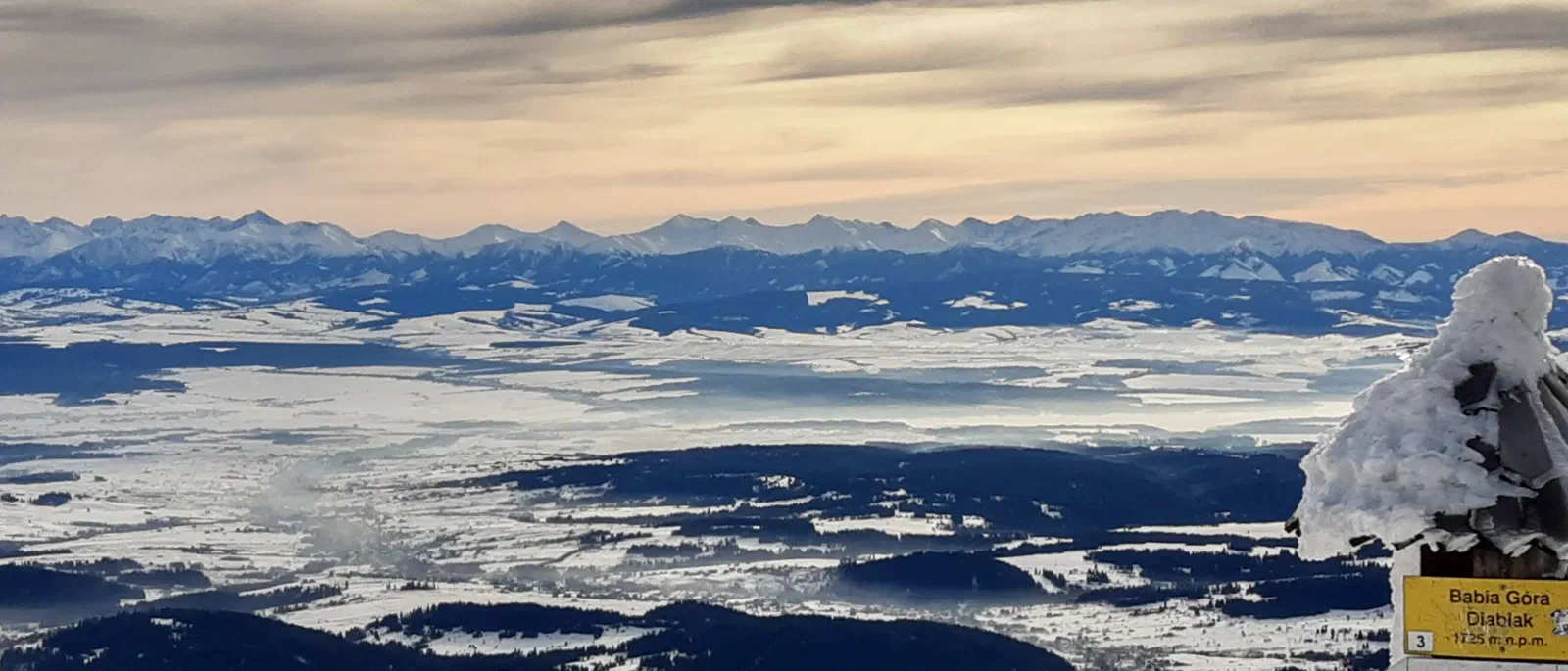 Widok z Babiej Góry na Tatry 02-01-2020r